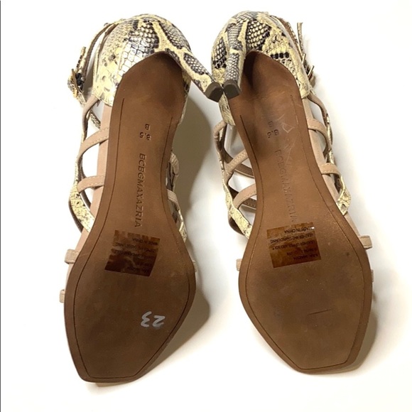BCBGMAXAZRIA Ilsa Snake Embossed Caged Sandals Size 8.5 - Picture 6 of 8